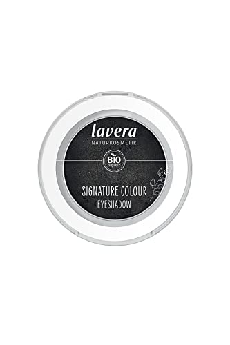 lavera Signature Colour Eyeshadow -Black Obsidian 03- schwarz - Bio-Mandelöl & Vitamin E - Vegan - matt - Intensive Farbabgabe (1 Stück), 1.7 gramm von lavera