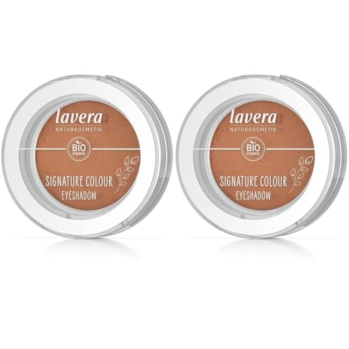 lavera Signature Colour Eyeshadow -Burnt Apricot 04- orange - Bio-Mandelöl & Vitamin E - Vegan - matt - Intensive Farbabgabe (1 Stück) (Packung mit 2) von lavera