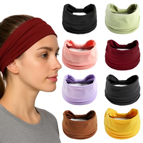 Laveroar 8er-Pack breite Stirnbänder für Frauen – weicher Stoff, atmungsaktiv & stilvolles Design – Retro breite Stirnbänder für Frauen für Yoga, Make-up, Sport & Alltag Laveroar 8er-Pack breite Stirnbänder für Frauen – weicher Stoff, atmungsaktiv & stilvolles Design – Retro breite Stirnbänder für Frauen für Yoga, Make-up, Sport & Alltag von laveroar