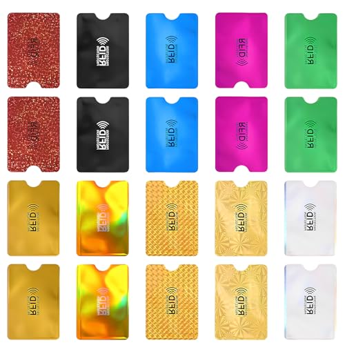 RFID-Kartenhalter, bunt, kompakt, wasserdicht, Kreditkartenschutz, schlanke RFID-blockierende Kartenhüllen für Damen und Herren, 20 Stück RFID-Kartenhalter, bunt, kompakt, wasserdicht, Kreditkartenschutz, schlanke RFID-blockierende Kartenhüllen für Damen und Herren, 20 Stück von laveroar