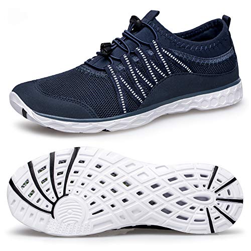 lavibelle Schwimmschuhe Wasserschuhe Aquaschuhe Damen Herren Badeschuhe Herren Strandschuhe mit rutschfest Sohle für Fahren Sport Blau 38 von lavibelle