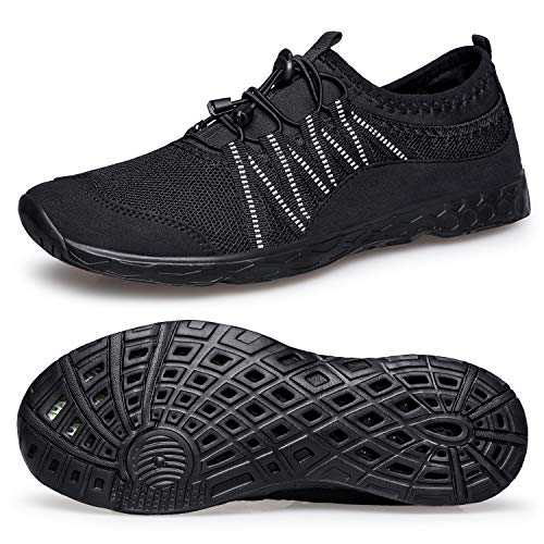 lavibelle Unisex Aquaschuhe Wasserschuhe Badeschuhe Damen Schwimmschuhe Aquaschuhe Herren Strandschuhe Surfschuhe mit rutschfest Sohle für Yoga Strand Schwarz 37 von lavibelle