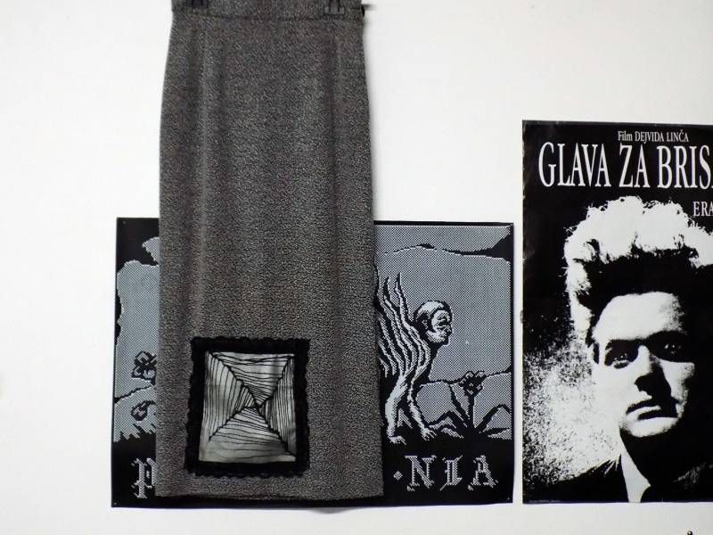 Silver Labyrinth - Neu Gestalteter Vntg Schwarz-Weiß-Maxi-Bleistiftrock von lavirintArt