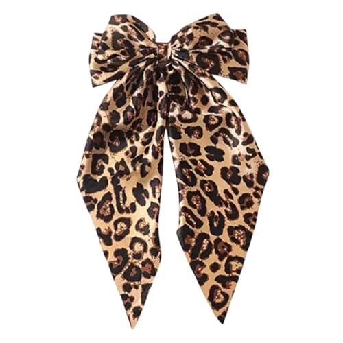 laxreheye Haarspange mit Leopardenschleife, Haarspange mit Schleife, Große Haarspangen mit Schleife und Clip, Haarband mit langem Schwanz, Haarklammern für Frauen, Mädchen, Freundinnen, Mutter von laxreheye