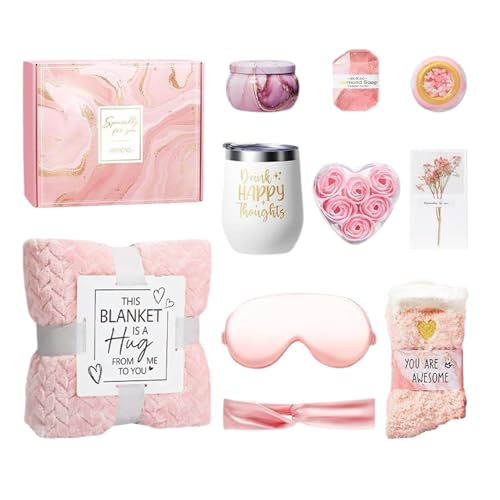 laxreheye Persönliches Pflegeset für Frauen, Erholungsbeutel für Frauen, luxuriöses Geschenkset mit Flanelldecke für Damen, Entspannungsgeschenk laxreheye Persönliches Pflegeset für Frauen, Erholungsbeutel für Frauen, luxuriöses Geschenkset mit Flanelldecke für Damen, Entspannungsgeschenk von laxreheye