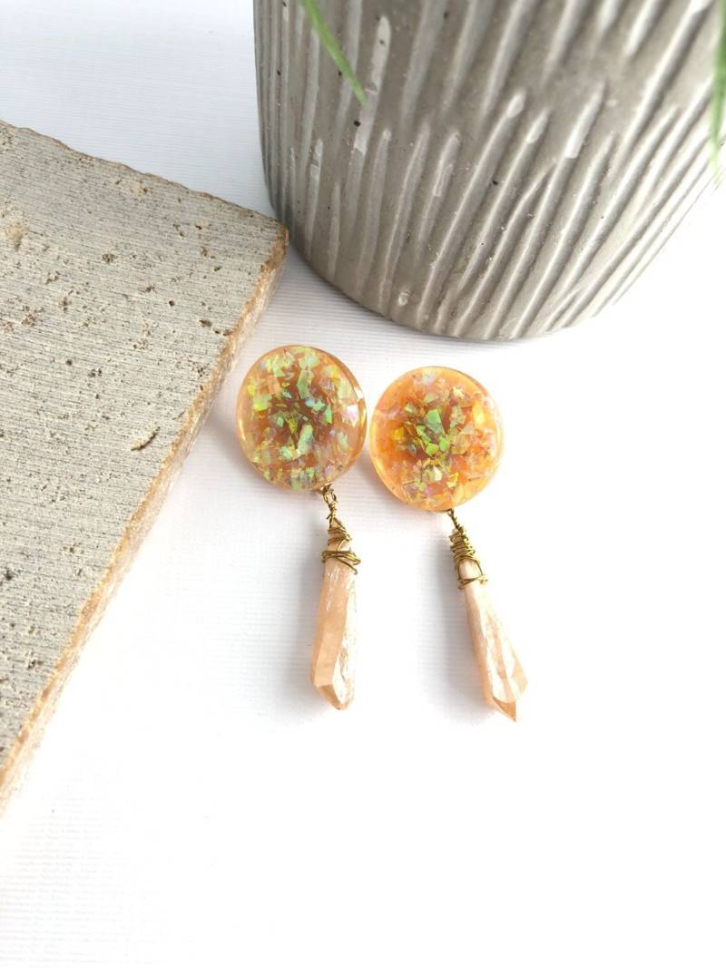 Harz Ohrring, Funkeln Kristall Ohrringe, Baumseider Multicolor Schildkröte Shell Boho Schmuck, Chic Acetat Ohrring von layersofartisan