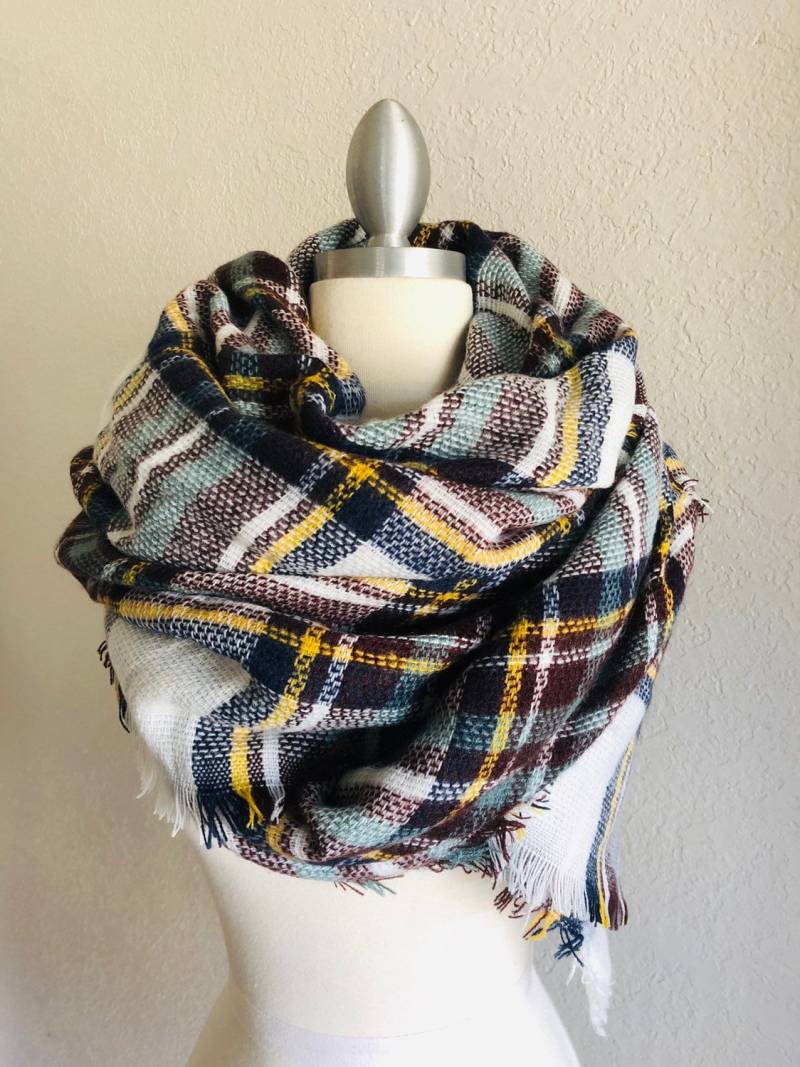 Übergroße Schal, Winter Decke Schal Plaid, Chunky Warmen Übergroße Flanell Wickeln Stilvolle von layersofartisan