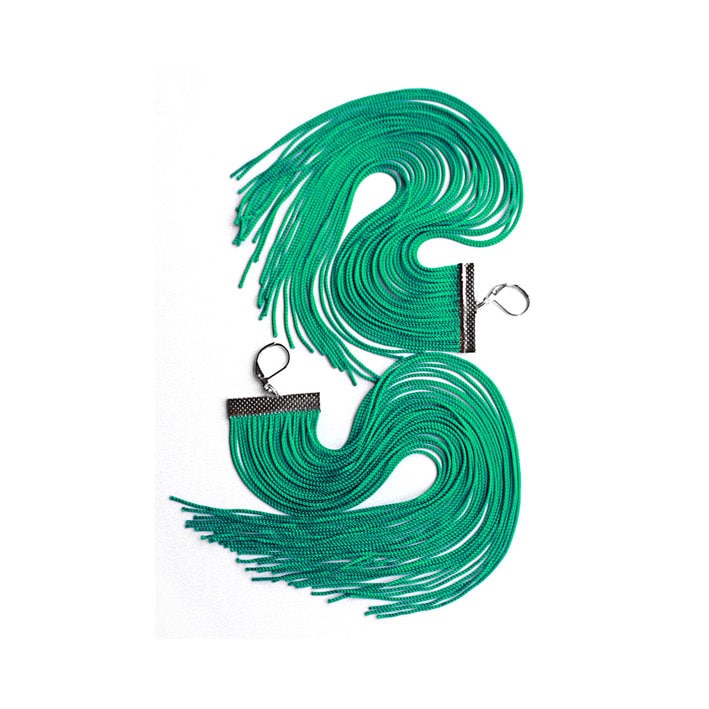 Minze-Lange Fransen Earrings.mountain Wiese Extra Lange Erklärung Earrings.pine Schulter Dusters.green Kronleuchter Maxi Earrings.handmade von lazysundaysshop