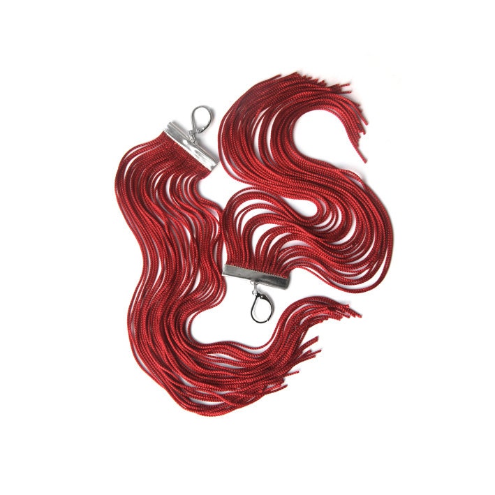 Rote Lange Fransen Ohrringe.christmas Santa Extra Ohrringe.shoulder Dusters.handmade Schmuck Rote Lange Fransen Ohrringe.christmas Santa Extra Ohrringe.shoulder Dusters.handmade Schmuck von lazysundaysshop