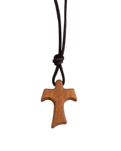 lazzaro italy Tau Franziskaner aus Olivenholz mit Kordel. Kreuz des Heiligen Franziskus von Assisi – Halskette für Damen und Herren – H 2,3 cm lazzaro italy Tau Franziskaner aus Olivenholz mit Kordel. Kreuz des Heiligen Franziskus von Assisi – Halskette für Damen und Herren – H 2,3 cm von lazzaro italy