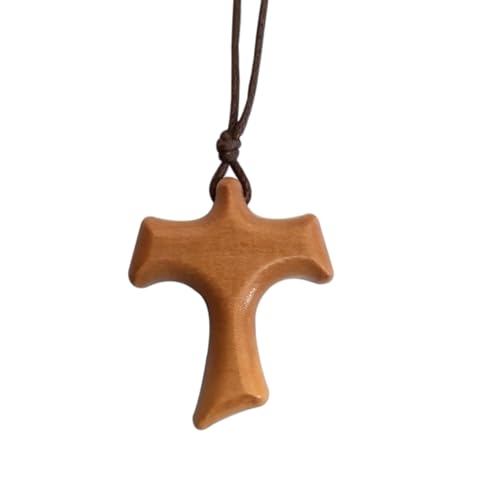 lazzaro italy Tau Franziskaner aus Olivenholz mit Kordel. Kreuz des Heiligen Franziskus von Assisi - Halskette für Damen und Herren - H 3,8 cm lazzaro italy Tau Franziskaner aus Olivenholz mit Kordel. Kreuz des Heiligen Franziskus von Assisi - Halskette für Damen und Herren - H 3,8 cm von lazzaro italy