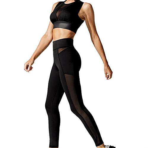 Sport Leggings Damen Sporthose High Waist mit Tasche Fitnesshose Blickdicht Shape Gym Yogahose Lang Figurformende Wanderleggings Anti Cellulite Compression Bauchweg Lauf Tight Enge Leggings von lbert