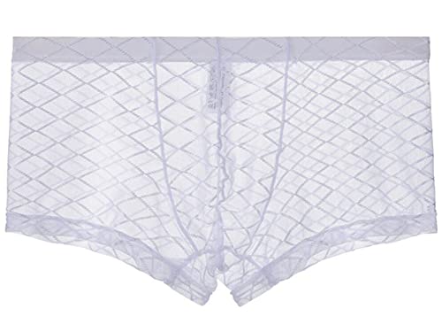 lclvld Herren Boxershorts Atmungsaktive Bequeme Shorts Unterhose Reizvoll Transparentes Netz Unterhose Unterwäsche von CHICHL