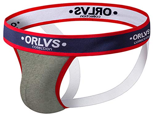 lclvld Herren Reizvoll Tanga Strings Atmungsaktives Sportunterwäsche Strings Jockstrap für Sport und Freizeit, Grau, EU L / Asien XL von lclvld