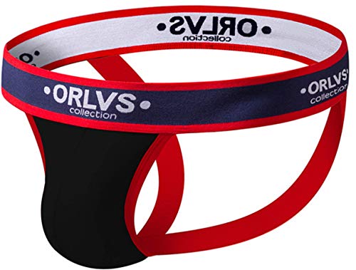 lclvld Herren Reizvoll Tanga Strings Atmungsaktives Sportunterwäsche Strings Jockstrap für Sport und Freizeit, Schwarz, EU L / Asien XL von lclvld