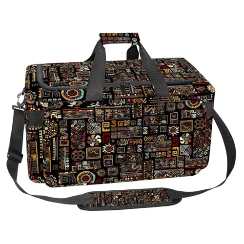 lcndlsoe Großer Sport-Turnbeutel, 30 l, Seesack für Reisen, Workout, Fitness & Sport – Happy Cartoon Dinosaurier Hintergrund, Mehrfarbig 13, 25x48x26cm/9.84x18.9x10.24in, Taschen-Organizer von lcndlsoe