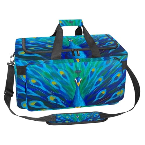 lcndlsoe Großer Sport-Turnbeutel, 30 l, Seesack für Reisen, Workout, Fitness & Sport – Happy Cartoon Dinosaurier Hintergrund, Mehrfarbig 9, 25x48x26cm/9.84x18.9x10.24in, Taschen-Organizer von lcndlsoe