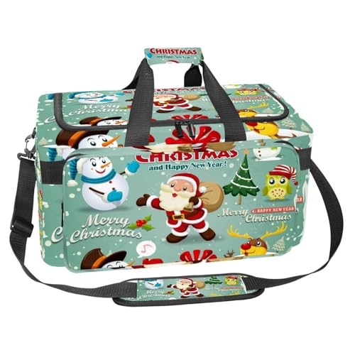 lcndlsoe Großer Sport-Turnbeutel, 30 l, Seesack für Reisen, Workout, Fitness & Sport – Weihnachts-Schneemann-Design, Mehrfarbig 11, 25x48x26cm/9.84x18.9x10.24in, Taschen-Organizer von lcndlsoe