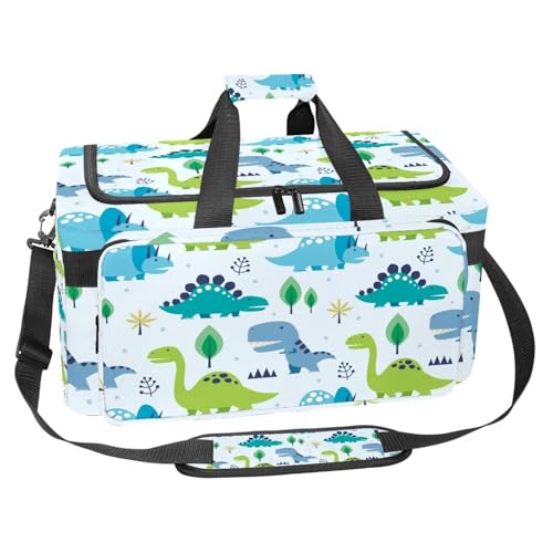 lcndlsoe Großer Sport-Turnbeutel, 30 l, Seesack für Reisen, Workout, Fitness und Sport – niedliches Dinosaurier-Muster, Mehrfarbig 1, 25x48x26cm/9.84x18.9x10.24in, Taschen-Organizer von lcndlsoe