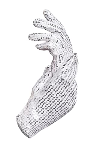 Halbtransparente Pailletten Handschuhe Kurze Handschuhe Damen weiß, Weiß von le CABARET LINGERIE