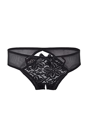 le CABARET LINGERIE Damen Sexy Slip Unterwäsche Unterhose Dessous mit offenem Schritt Slip (Schwarz) von le CABARET LINGERIE