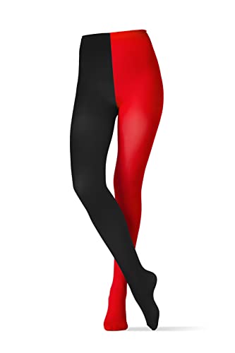 le CABARET LINGERIE Damen Strumpfhose zweifarbig Kontrastiert 60 Deniers opake Strumpfhosen, Rot; Schwarz (Rot-Schwarz) von le CABARET LINGERIE