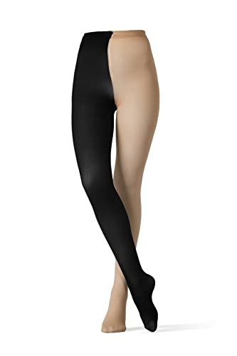 le CABARET LINGERIE Damen Strumpfhose zweifarbig Kontrastiert 60 Deniers opake Strumpfhosen, Rot; Schwarz (Schwarz-Beige) von le CABARET LINGERIE