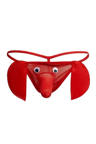 le CABARET LINGERIE Erotische String Elefant mit Trompete Herren Höschen, rot red, Einheitsgröße von le CABARET LINGERIE