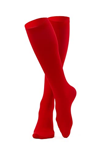 le CABARET LINGERIE Kniestrümpfe Halbstrümpfe Damen Mädchen Stretchy höhe Strümpfe blickdicht (DE/NL/SE/PL, Alphanumerisch, Einheitsgröße, Regular, Regular, rot) von le CABARET LINGERIE