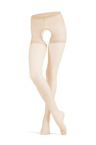 le CABARET LINGERIE Strumpfhose mit offenem Schritt Damen erotische Strumpfhose sexy einfarbige Feinstrumpfhose (beige) von le CABARET LINGERIE