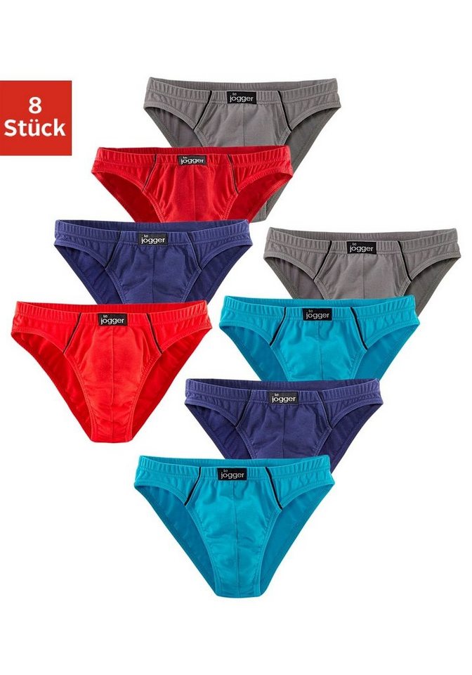 le jogger® Slip Minislip (Packung, 8-St), knappe Form, schöne Farben mit kontrastfarbenen Pipings von le jogger®