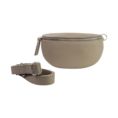 lePelou Leder Bauchtasche für Damen mit Wechselgurt, Festival Tasche, Frauen Bauchtasche mit breitem Schultergurt, Kleine Umhängetasche, Crossbody Tasche, Geschenk für Damen (Beige, L) von lePelou