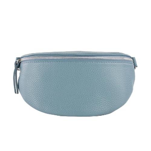 lePelou Leder Bauchtasche für Damen mit Wechselgurt, Festival Tasche, Frauen Bauchtasche mit breitem Schultergurt, Kleine Umhängetasche, Crossbody Tasche, Geschenk für Damen (Blau, S) von lePelou