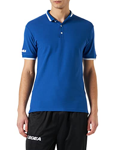 Legea lea srl Unisex Poloshirt Dacca T-Shirt, Azurblau/Weiß, XXL von Legea