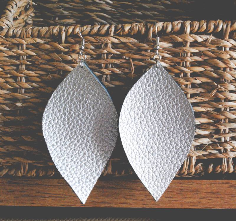 Ohrringe Silber Getönten Leder Ohrringe Silber Getönten Leder von leahfox22