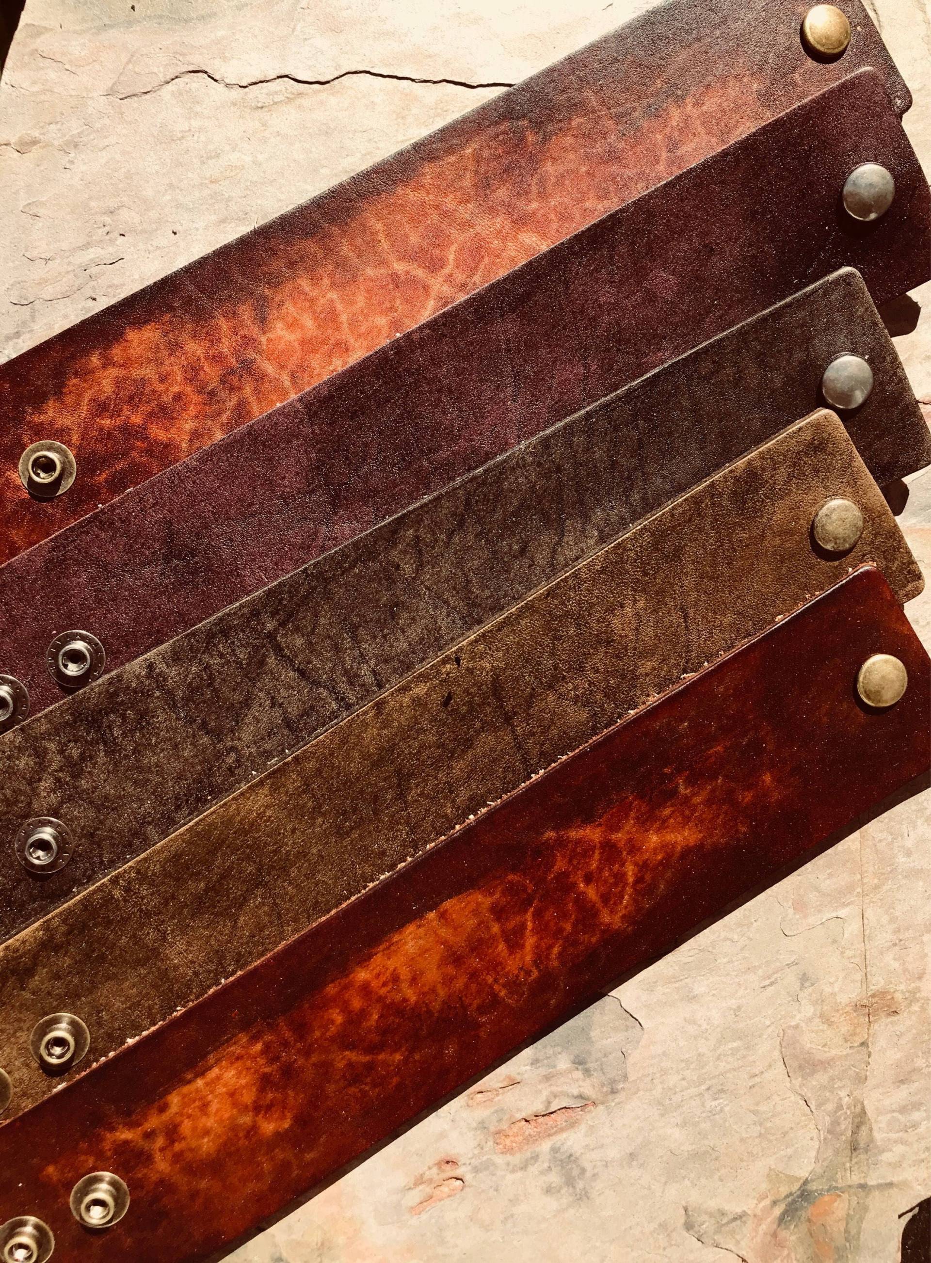 Leder Manschette Blank 1 1/2" Distressed Braun, Weiches Leder, Hand-Rubbed Finish - 4Pk, Kostenloser Versand von leathermavericks