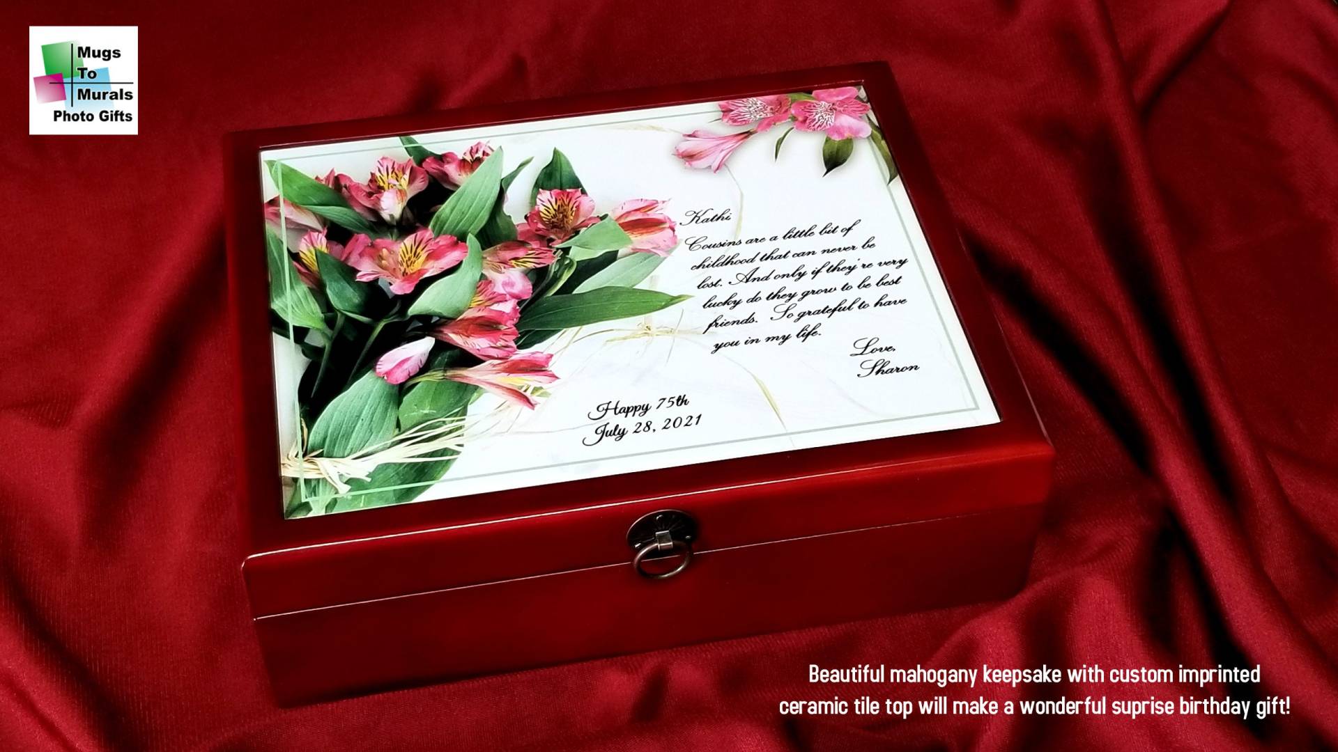 Keramikfliesen-Erinnerungsbox Für Hochzeiten, Abschlussfeier, Muttertag Und Mehr. Kann Personalisiert Oder Angepasst Werden von leathersmith33