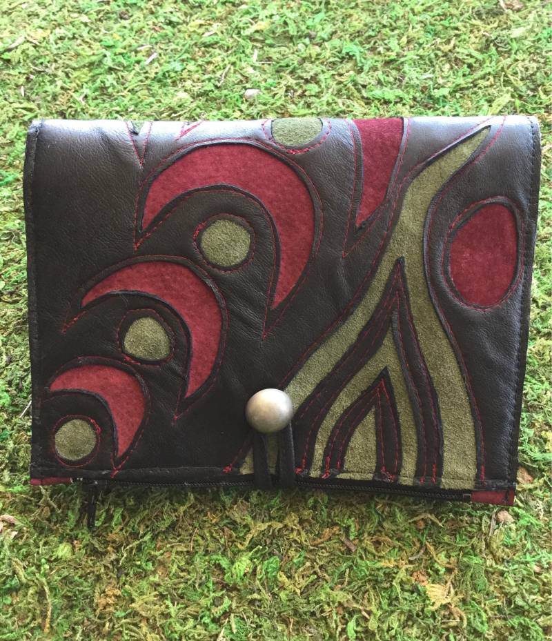 Foldover Beutel Aus Upcycling Wildleder von leatherythings