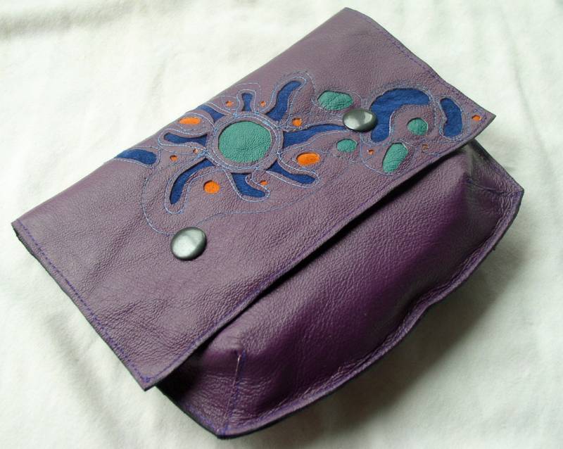 Große Beuteltasche Aus Recyceltem Leder Und Wildleder von leatherythings