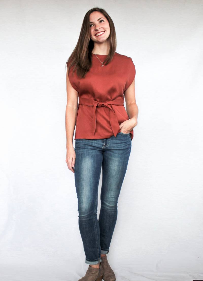 Das Tania Top in Gebranntem Orangen Köper Das Tania Top in Gebranntem Orangen Köper von leckieapparel