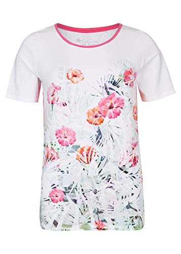 lecomte Damen T-Shirt mit floralem Print und Kontrastkragen von lecomte