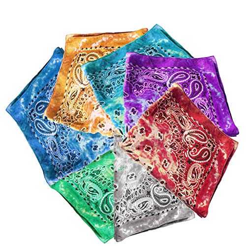 3er 6er 12 er Set Bandana Tuch versch Farben 100% Baumwolle Kopftuch Halstuch Nickituch Schal ledermodefashion (3er Set Double Colors) von DHOBIA