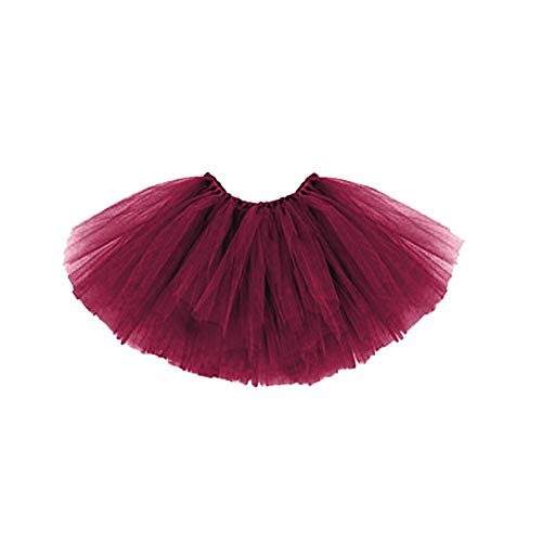 Kinder Tütü Tutu Ballettrock Tüllrock Petticoat Ballettkleid Rock Ballett Tütüs 3 Lagen (Weinrot) von DHOBIA