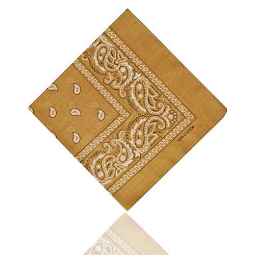 ledermodefashion 3er 6er 12 er Set Bandana Tuch versch Farben 100% Baumwolle Kopftuch Halstuch Nickituch Schal (Beige) von DHOBIA