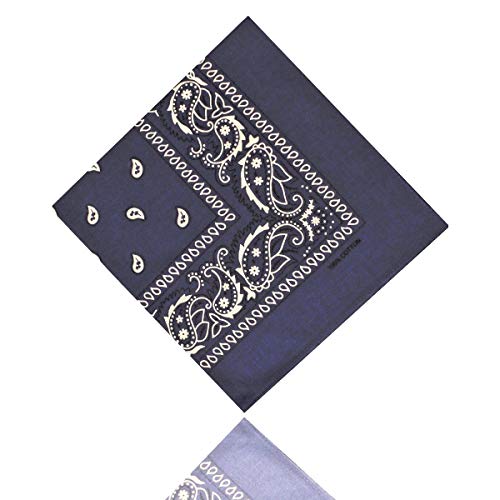 ledermodefashion 3er 6er 12 er Set Bandana Tuch versch Farben 100% Baumwolle Kopftuch Halstuch Nickituch Schal (Dunkelblau) von DHOBIA