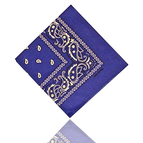 ledermodefashion 3er 6er 12 er Set Bandana Tuch versch Farben 100% Baumwolle Kopftuch Halstuch Nickituch Schal (Königsblau) von DHOBIA