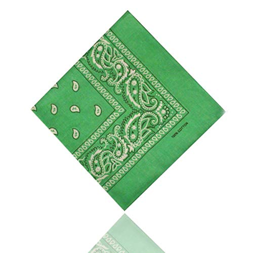 ledermodefashion 3er 6er 12 er Set Bandana Tuch versch Farben 100% Baumwolle Kopftuch Halstuch Nickituch Schal (Lime Grün) von DHOBIA