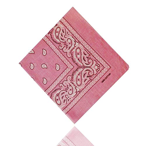 ledermodefashion 3er 6er 12 er Set Bandana Tuch versch Farben 100% Baumwolle Kopftuch Halstuch Nickituch Schal (Rosa) von DHOBIA