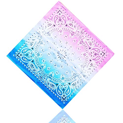 ledermodefashion 3er 6er 12 er Set Bandana Tuch versch Farben 100% Baumwolle Kopftuch Halstuch Nickituch Schal (Rosa/Hellblau/Türkis) von DHOBIA