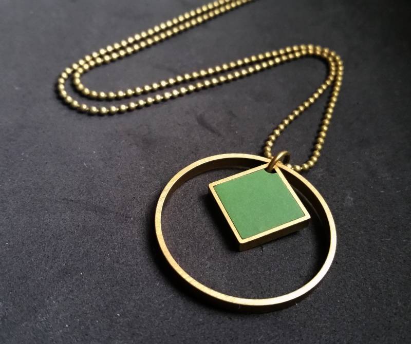 Kette Rund Und Quadrat Olivgrün Kette Rund Und Quadrat Olivgrün von lefuxs